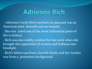 Adrienne Rich: American Poet, Feminist, and Essayist