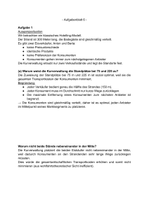 Aufgabenblatt 6: Hotelling-Modell Standortwahl