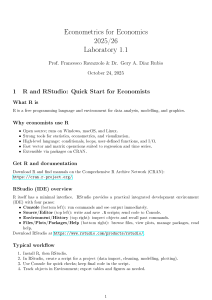 R and RStudio Quick Start for Economists - Lab 1.1
