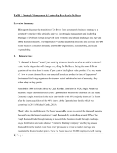 Strategic Management & Leadership in De Beers: Case Study