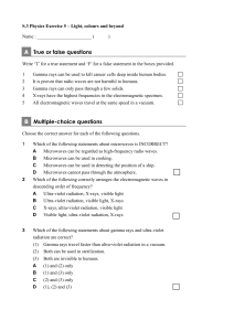 S.3 Physics Exercise 5: Light, Colours & Beyond