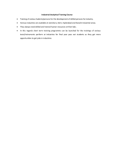 Industrial Analytical Training Course