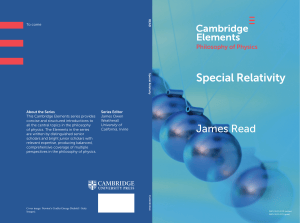 Special Relativity: Philosophy of Physics