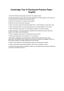 Cambridge Year 9 English Practice Paper