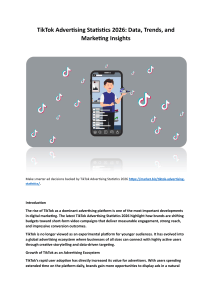 TikTok Advertising Statistics 2026: Data & Trends