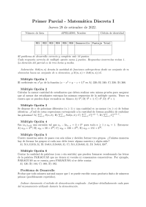 Examen Parcial Matem&aacute;tica Discreta I