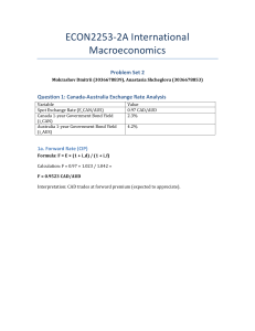 International Macroeconomics Problem Set 2: Exchange Rates