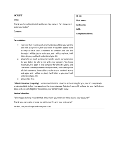 UnitedHealthcare Customer Service Script