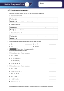 Maths Progress Core 1: Position-to-term rules