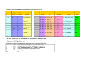 Utrecht University Grade Conversion Table