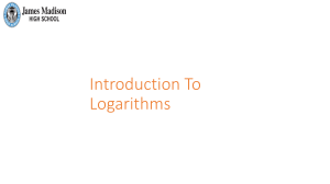 Introduction to Logarithms Lesson