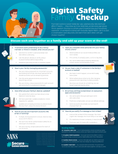 Digital Safety Family Checkup: Cybersecurity Quiz