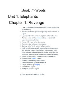 Book 7 Unit 1: Elephants Chapter 1 Vocabulary