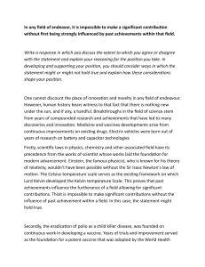Past Achievements and Significant Contributions: Essay Analysis