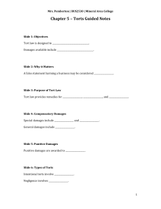 Torts Guided Notes - Chapter 5 - BUS2530