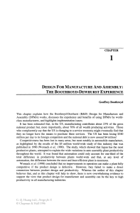 Design for Manufacture and Assembly: Boothroyd-Dewhurst Experience