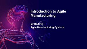 Introduction to Agile Manufacturing - MFGA4319
