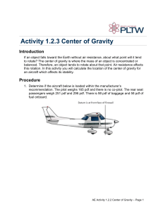 Center of Gravity Activity for Aircraft Stability