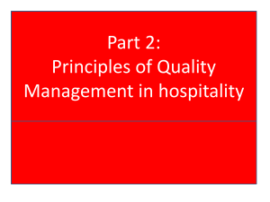 Principles of Quality Management in Hospitality