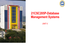 Database Management Systems - Unit V Topics