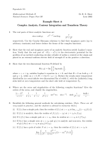 Mathematical Methods II Example Sheet 4: Complex Analysis