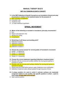 Manual Therapy BCQs: OMT Kaltenborn-Evjenth Concept