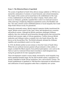 Historical Roots of Apartheid Essay