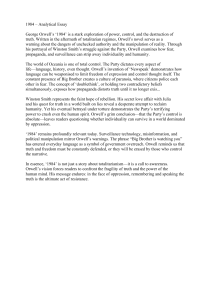 1984 Analytical Essay: Power and Control in Orwell's Novel