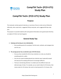 CompTIA Tech+ (FCO-U71) Study Plan - Dion Training