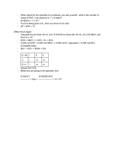 Chemistry Lecture Notes: Solubility, pH, and Equilibrium