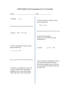 7th Grade Math Inequalities Study Guide