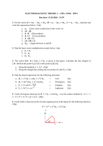 Electromagnetic Theory I Homework Assignment