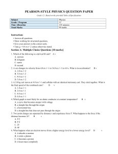 Grade 12 Physics Exam Paper