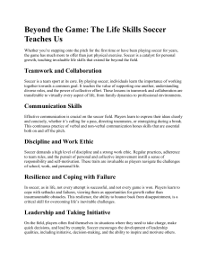 Beyond the Game: Life Skills from Soccer