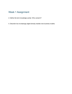 Week 1 Assignment: Knowledge Worker & Digital Density