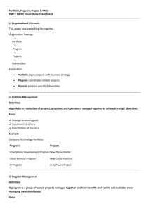 PMP CAPM Cheat Sheet: Portfolio Program Project PMO