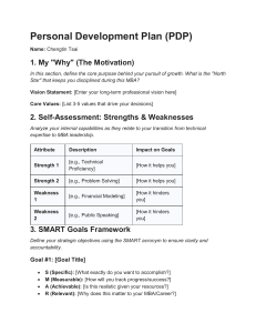 Personal Development Plan (PDP) Template for MBA Students