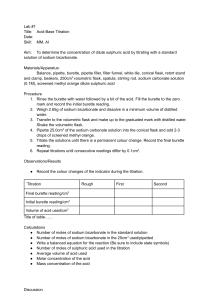 Acid-Base Titration Lab Manual: Determine Sulphuric Acid Concentration