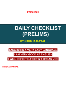 English Daily Checklist Prelims by Nimisha Bansal