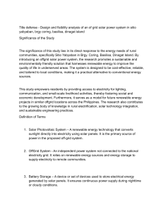 Design and Feasibility Analysis of an Off-Grid Solar Power System