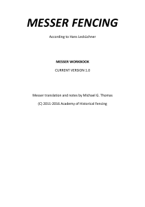 Messer Fencing Workbook by Hans Leck&uuml;chner