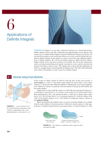 Chapter 6: Applications of Definite Integrals - Volumes Using Cross-Sections