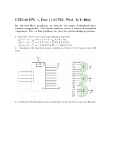 CSE140 HW 4: Digital Logic Design Homework