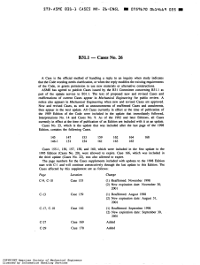 ASME B31.1 Cases No. 26: Pressure Piping Supplement