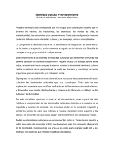 Identidad cultural y etnocentrismo: Reflexi&oacute;n