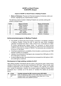 AICRP on Kharif Pulses Impact in Madhya Pradesh