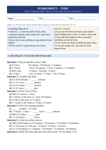 Time Worksheet - Stage 5 Cambridge Maths