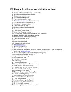 100 Things to Do With Your Teen at Home