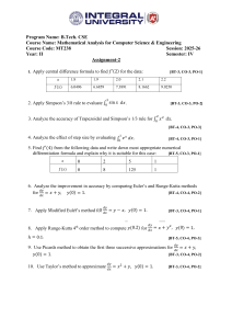 B.Tech. CSE Assignment 2 - Numerical Methods