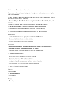 Economics Principles: Construction, Micro/Macro, Market Structures